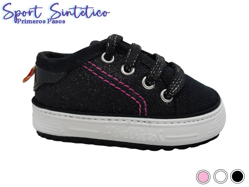 Zapatilla  con detalles glittler sport sintético