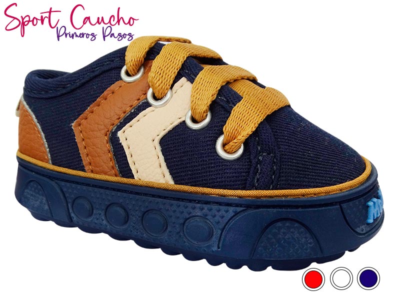 Zapatilla infantil en azul oscuro sport caucho melosos